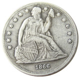 US 1866 Seated Liberty Dollar Silver Plated Copy Coin