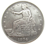 90% Silver US 1874 Trade Dollar Silver Copy Coin