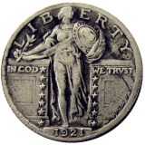 US 1921 Standing Liberty Quarter Dollar Silver Plated Copy Coin