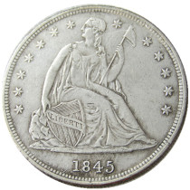 US 1845 Seated Liberty Dollar Silver Plated Copy Coin