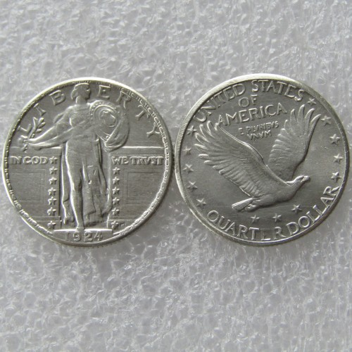90% Silver US 1924 Standing Liberty Quarter Dollar Copy Coin