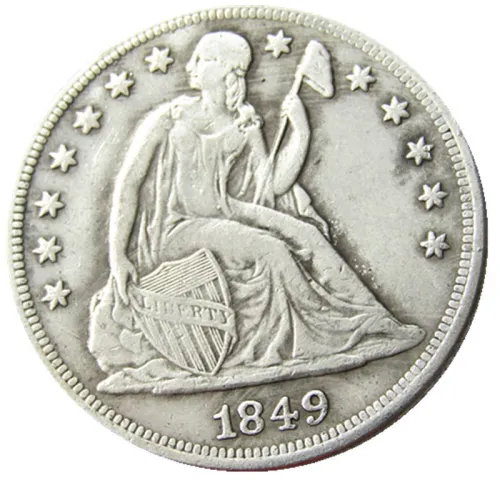 US 1849 Seated Liberty Dollar Silver Plated Copy Coin