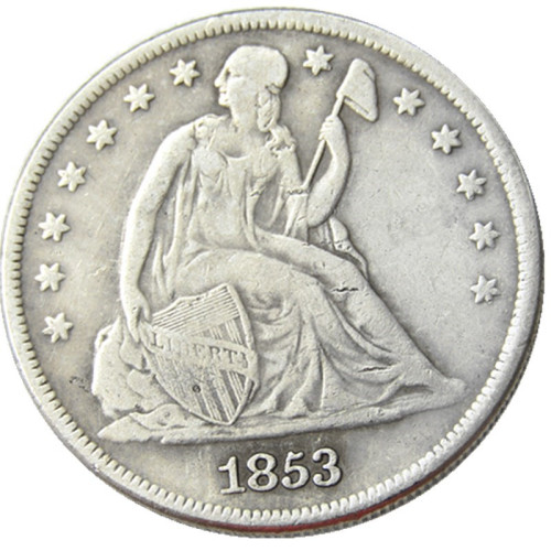 US 1853 Seated Liberty Dollar Silver Plated Copy Coin