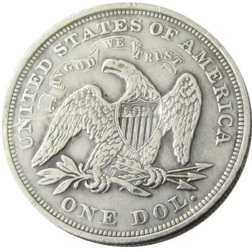 US 1871 Seated Liberty Dollar Silver Plated Copy Coin