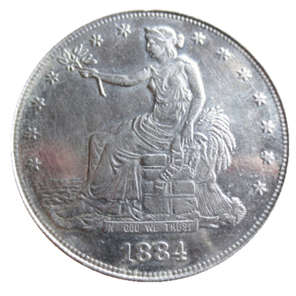 90% Silver US 1884 Trade Dollar Silver Copy Coin