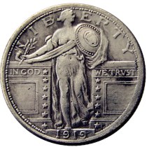 US 1919 Standing Liberty Quarter Dollar Silver Plated Copy Coin US 1919 Standing Liberty Quarter Dollar Silver Plated Copy Coin