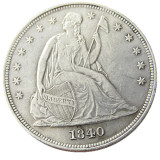 US Whole Set Of(1840-1873) -P-S-O-CC 46PCS Seated Liberty Dollar Silver Plated Copy Coins