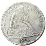 US 1854 Seated Liberty Dollar Silver Plated Copy Coin