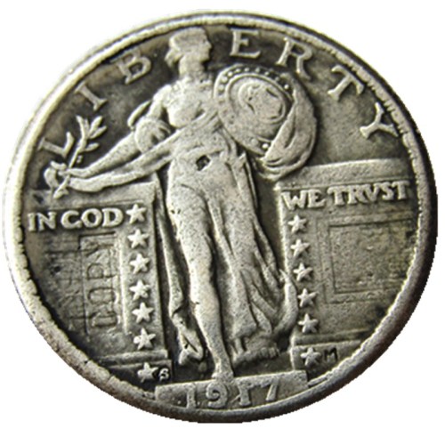 US 1917s Standing Liberty Quarter Dollar Silver Plated Copy Coin