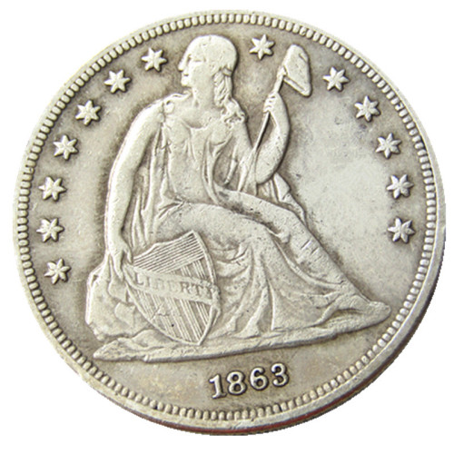 US 1863 Seated Liberty Dollar Silver Plated Copy Coin