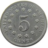 US 1868 Shield Nickel Five Cents Copy Coin