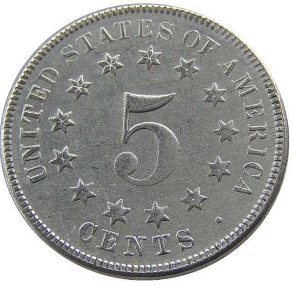 US 1866 Shield Nickel Five Cents Copy Coin