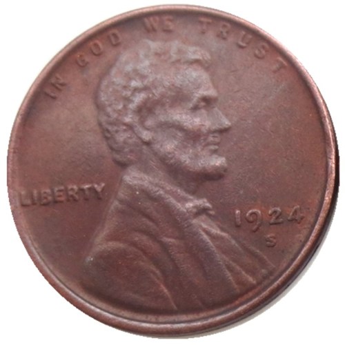 US 1924-P-S-D Lincoln Penny Cent 100% Copper Copy Coin