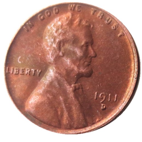 US 1911D Lincoln Penny Cent 100% Copper Copy Coin