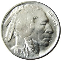 US 1916P-S-D  Buffalo Nickel Five Cents Copy Coin