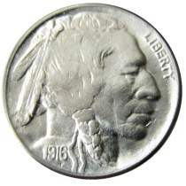 US 1916P-S-D Buffalo Nickel Five Cents Copy Coin US 1916P-S-D Buffalo Nickel Five Cents Copy Coin
