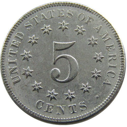 US 1875 Shield Nickel Five Cents Copy Coin