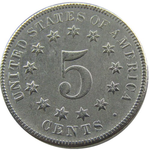 US 1871 Shield Nickel Five Cents Copy Coin