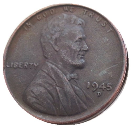 US 1945 P-S-D Lincoln Penny Cent 100% Copper Copy Coin