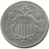 US 1873 Shield Nickel Five Cents Copy Coin