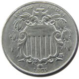 US 1875 Shield Nickel Five Cents Copy Coin