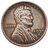 US 1939-P-S-D Lincoln Penny Cent 100% Copper Copy Coin