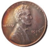 US 1916-P-S-D Lincoln Penny Cent 100% Copper Copy Coin