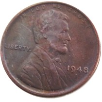 US 1948 P-S-D Lincoln Penny Cent 100% Copper Copy Coin