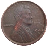 US 1947 P-S-D Lincoln Penny Cent 100% Copper Copy Coin