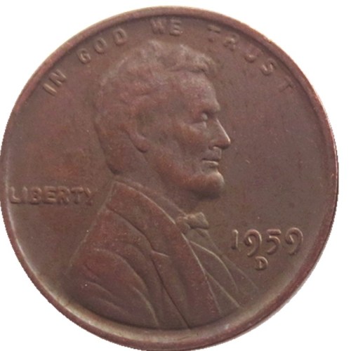 US 1959D Lincoln Penny Cent 100% Copper Copy Coin