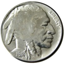US 1918P-S-D  Buffalo Nickel Five Cents Copy Coin