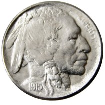 US 1915P-S-D  Buffalo Nickel Five Cents Copy Coin
