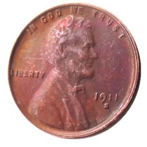 US 1911S Lincoln Penny Cent 100% Copper Copy Coin