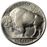 US 1937-D 5C 3-1/2 Legs (Regular Strike) Buffalo Nickel Five Cents Copy Coin