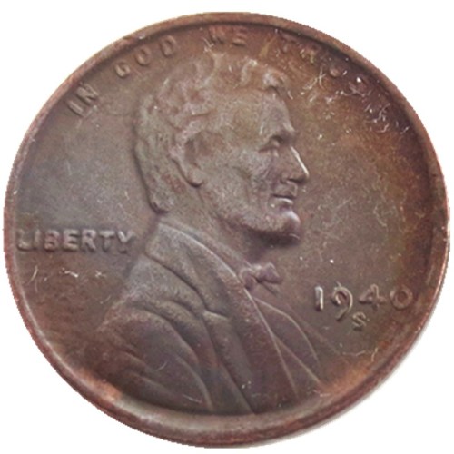 US 1940-P-S-D Lincoln Penny Cent 100% Copper Copy Coin