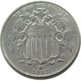 US 1882 Shield Nickel Five Cents Copy Coin