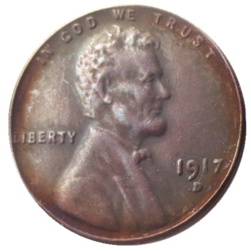 US 1917-P-S-D Lincoln Penny Cent 100% Copper Copy Coin