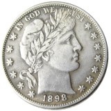 US 1898 P-S-O Barber Half Dollar Silver Plated Copy Coins
