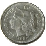 US 1886 Three Cents Nickel Copy Coin
