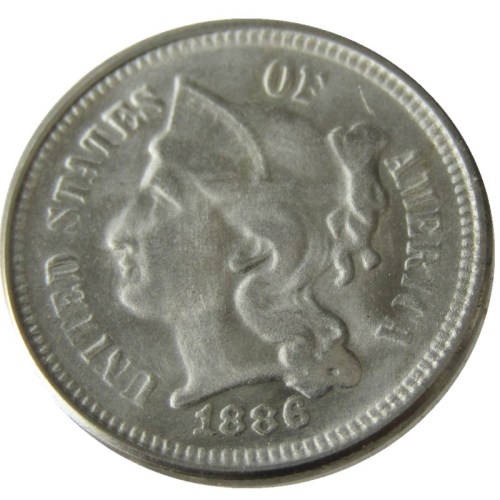 US 1886 Three Cents Nickel Copy Coin