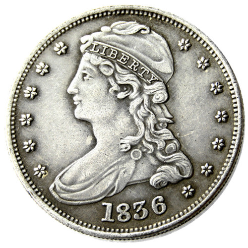 US 1836 Capped Bust Half Dollar Silver Plated Copy Coin