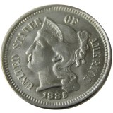 US 1885 Three Cents Nickel Copy Coin