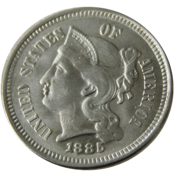US 1885 Three Cents Nickel Copy Coin