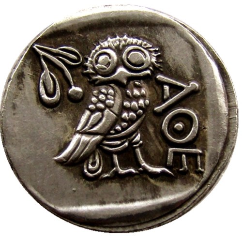 G(02)rare ancient coin Ancient Athens Greek Silver Drachm - Atena Greece Owl Drachma Silver Plated copy coins