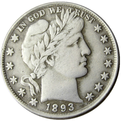 US 1893 P-S-O Barber Half Dollar Silver Plated Copy Coins