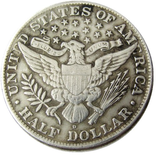 US 1911 P-S-D Barber Half Dollar Silver Plated Copy Coins