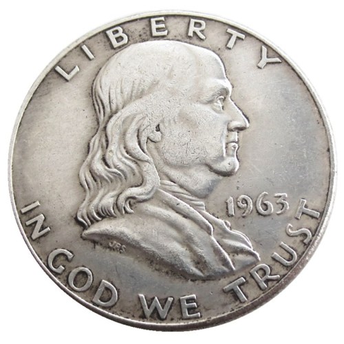 US 1963 PD Franklin Half Dollar Silver Plated Copy Coins