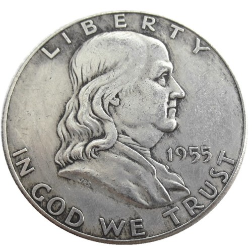 US 1955 PD Franklin Half Dollar Silver Plated Copy Coins
