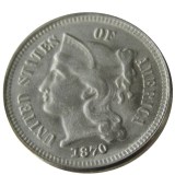 US 1870 Three Cents Nickel Copy Coin