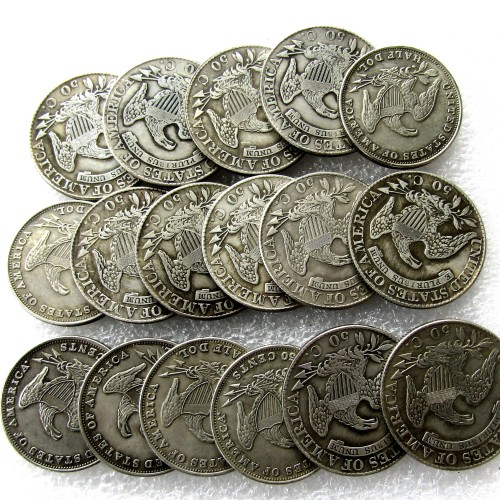 US (1807-1839)mix dates CAPPED BUST HALF DOLLAR Copy Coin(17pieces)